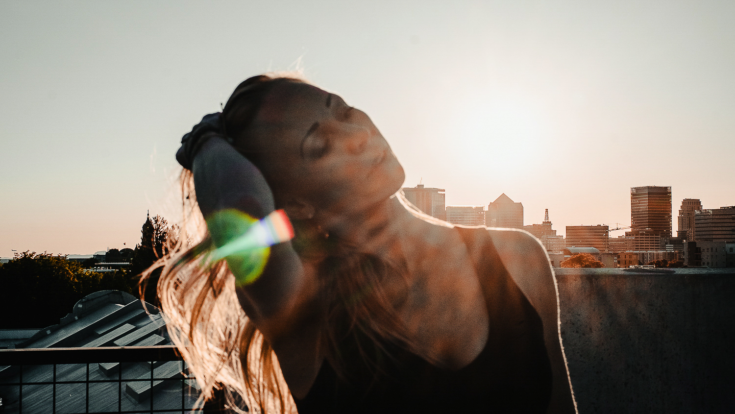 Fabletics lifestyle photography, practice in a minimal space